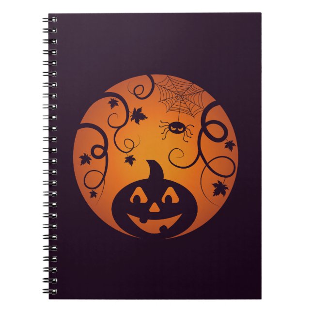 Kürbisgesicht und Spinne der Kürbislaterne Hallowe Notizblock (Vorderseite)