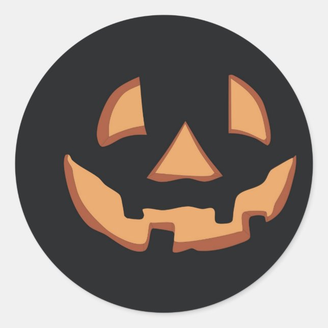 Kürbisgesicht zu Halloween Runder Aufkleber (Vorderseite)