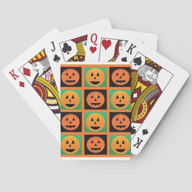 Kürbisgesichtsmuster Spielkarten (Rückseite)