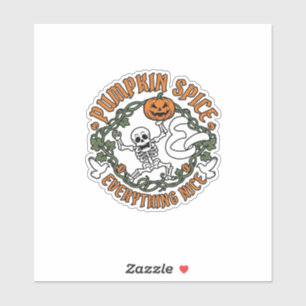 Kürbisgewürz Alles Schöne Halloween-Skelett V Aufkleber
