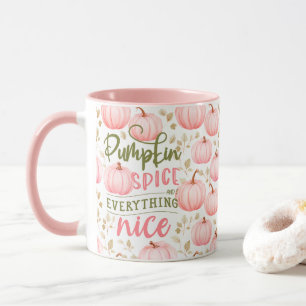 Kürbisgewürz Alles Schöne Rosa Muster Herbst Tasse