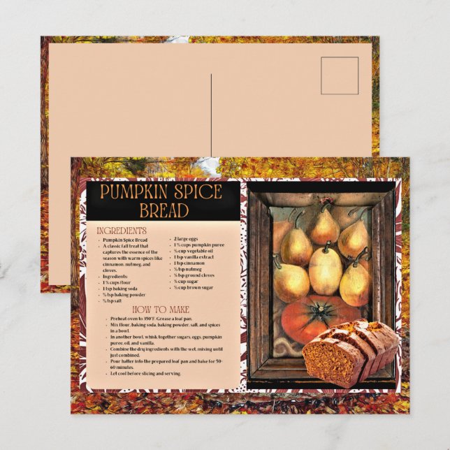 Kürbisgewürz Brot Ferienrezeption Postkarte (Vorne/Hinten)