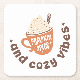 Kürbisgewürz & Cozy Vibes – Cute PSL Latte Herbst Rechteckiger Pappuntersetzer