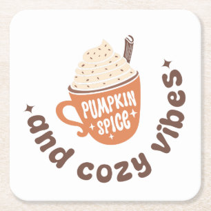 Kürbisgewürz & Cozy Vibes – Cute PSL Latte Herbst Rechteckiger Pappuntersetzer