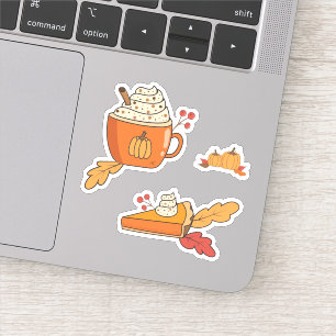 Kürbisgewürz Food Art Doodle Laptop-Aufkleber Aufkleber