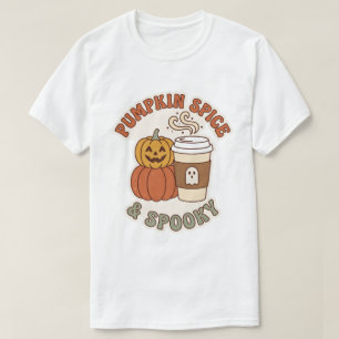 Kürbisgewürz & Gruselig Süßes Halloween-Kaffeedesi T-Shirt