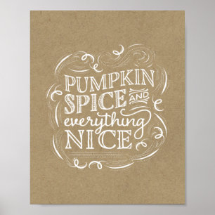 Kürbisgewürz Herbst Thanksgiving Kunst Druck Poster