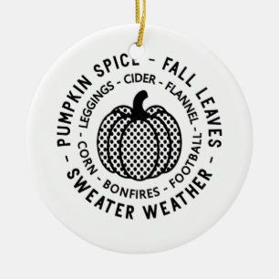 Kürbisgewürz - Herbstlaub - Sweaterwetter Keramik Ornament