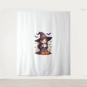 Kürbisgewürz-Hexe – Süßes Halloween-Kaffee-Shirt Wandteppich