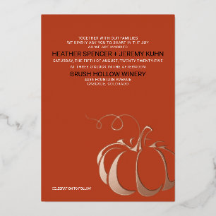 Kürbisgewürz-Hochzeit Folieneinladung