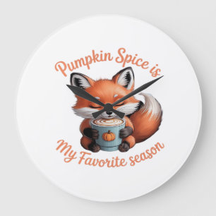 Kürbisgewürz ist meine Lieblingsjahreszeit Herbst Große Wanduhr