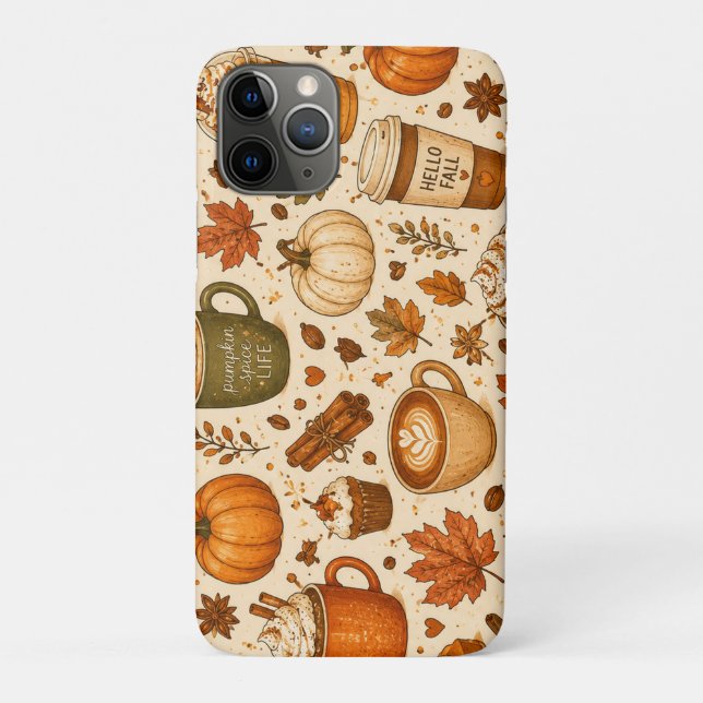 Kürbisgewürz-Kaffee-Herbstmuster  Case-Mate iPhone Hülle (Rückseite)