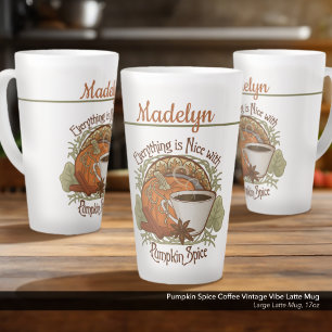Kürbisgewürz-Kaffee im Vintage-Stil personalisiert Milchtasse