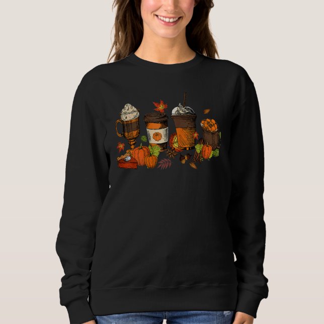 Kürbisgewürz-Kaffee-Latte-Herbstsaison Als Sweatshirt (Vorderseite)