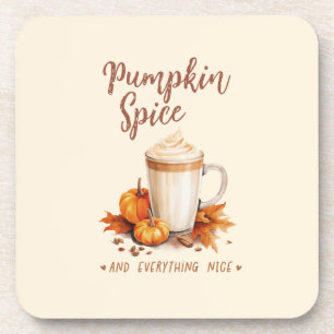 Kürbisgewürz - Latte & Herbstblätter Getränkeuntersetzer