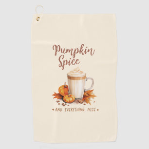 Kürbisgewürz - Latte & Herbstblätter Golfhandtuch
