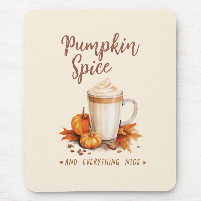 Kürbisgewürz - Latte & Herbstblätter Mousepad (Vorne)