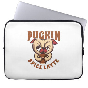 Kürbisgewürz-Latte-Kaffee-Kürbisgewürz-Mops-Besitz Laptopschutzhülle