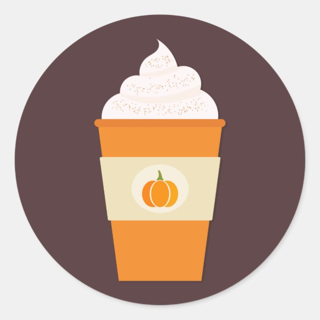 Kürbisgewürz-Latte-Kaffeeaufkleber Runder Aufkleber (Vorderseite)