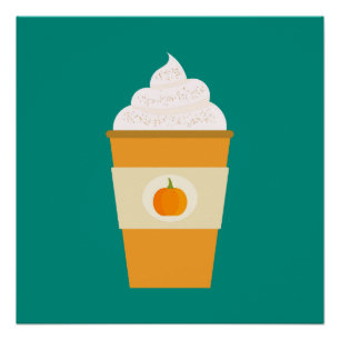 Kürbisgewürz-Latte-Kaffeemaschine Poster