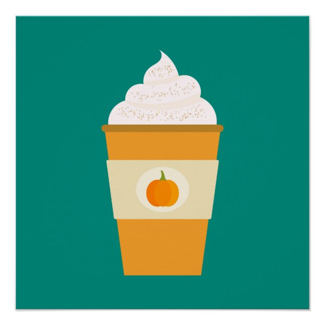 Kürbisgewürz-Latte-Kaffeemaschine Poster (Vorderseite)
