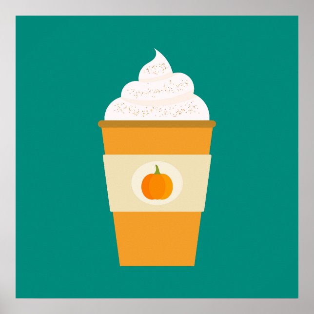 Kürbisgewürz-Latte-Kaffeemaschine Poster (Vorne)