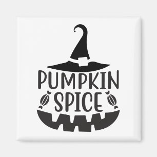 Kürbisgewürz mit einer Jack-O-Lantern-Hexe Magnet