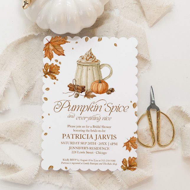 Kürbisgewürz-QR-Code-Herbst-Brautparty Einladung (Von Creator hochgeladen)