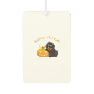 Kürbisgewürz Stimmung, Halloween, schwarze Katze, Autolufterfrischer
