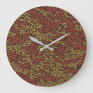 Kürbisgewürz-Tarnung Herbstfarbenmuster Große Wanduhr