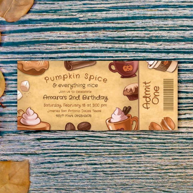 Kürbisgewürz und alles Gute Einladung (Pumpkin Spice and Everything Nice Ticket Invitation)