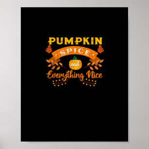 Kürbisgewürz und alles Gute Fall Kaffee Latte Poster