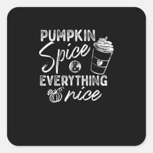 Kürbisgewürz und alles Gute Fall Kaffee Latte Quadratischer Aufkleber