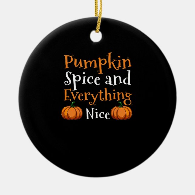 Kürbisgewürz und alles Gute Niedliche Halloween Keramik Ornament (Vorne)