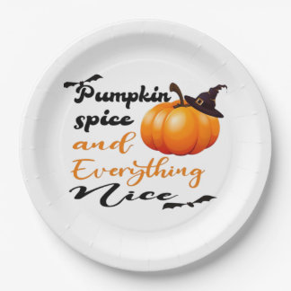 Kürbisgewürz und alles Nizza Fall Halloween G Pappteller