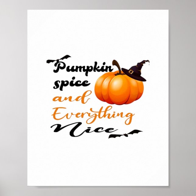 Kürbisgewürz und alles Nizza Fall Halloween G Poster (Vorne)