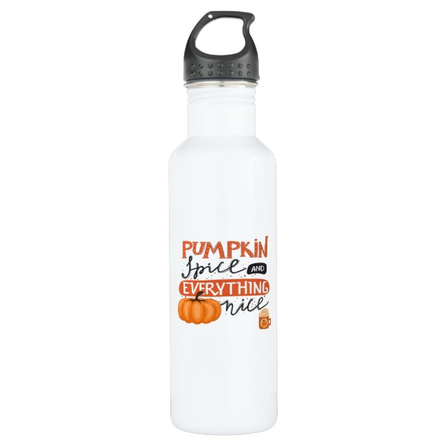 Kürbisgewürz und alles Nizza Herbst Pump Edelstahlflasche (Vorderseite)