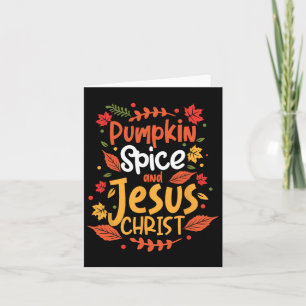Kürbisgewürz und Jesus Christus Erntedank Karte