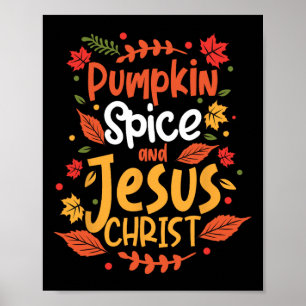 Kürbisgewürz und Jesus Christus Erntedank Poster