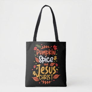 Kürbisgewürz und Jesus Christus Erntedank T-Shir Tasche