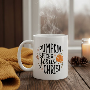Kürbisgewürz und Jesus Christus Kaffeetasse