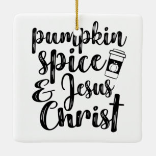 Kürbisgewürz und Jesus Christus Keramikornament