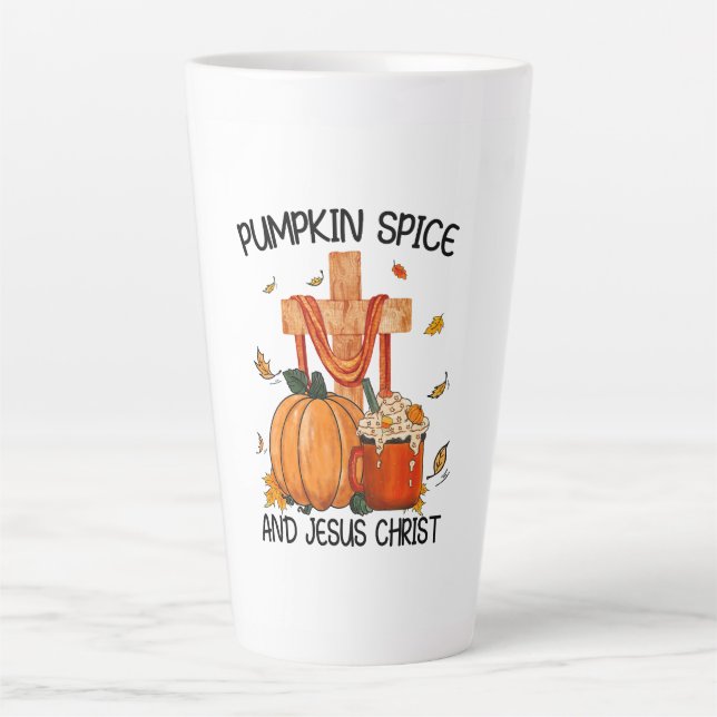 Kürbisgewürz und Jesus Christus Milchtasse (Vorderseite)