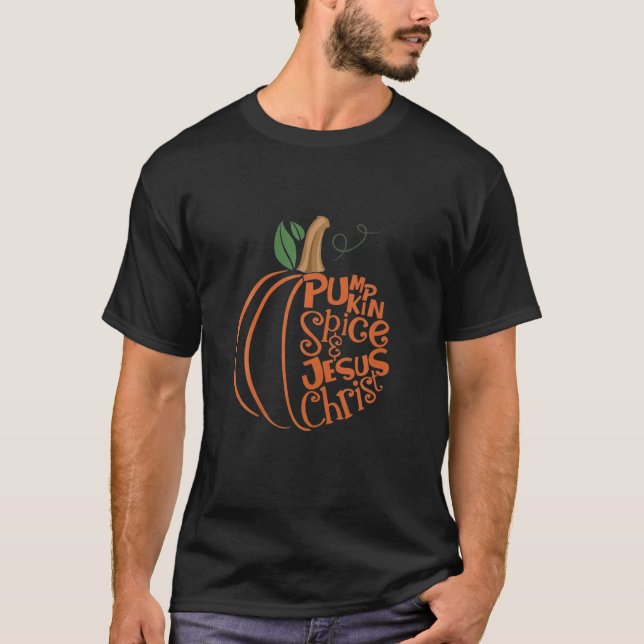 Kürbisgewürz und Jesus Christus Niedlicher Fall Ka T-Shirt (Vorderseite)