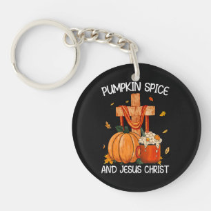 Kürbisgewürz und Jesus Christus Schlüsselanhänger