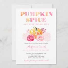 Kürbisgewürzbaby-Dusche, Kürbis kariert Einladung