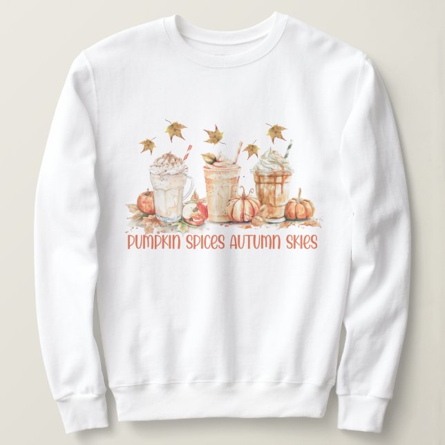 Kürbisgewürze Herbstgetränk-Zitat Sweatshirt (Design vorne)