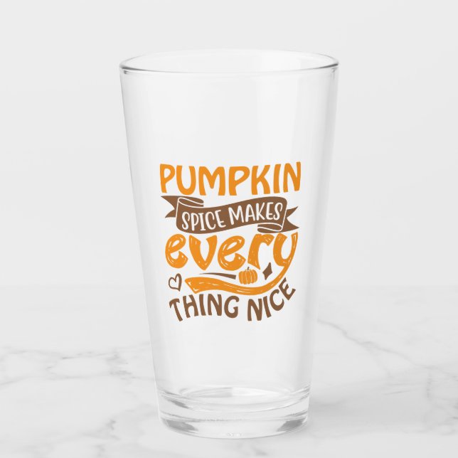 Kürbisgewürze machen alles schön - Typografie Glas (Vorderseite)