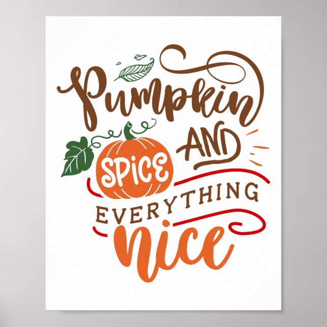 Kürbisgewürze und alles Gute für Typografie Poster (Vorne)