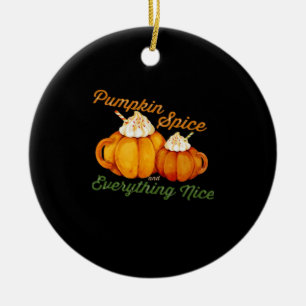 Kürbisgewürze und alles Gute Herbstdesign Keramik Ornament